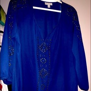 Navy tunic top with metal embellishments!